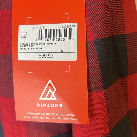 Ripzone Buffalo Check Men’s Onsie Pajamas - Picture 6 of 7